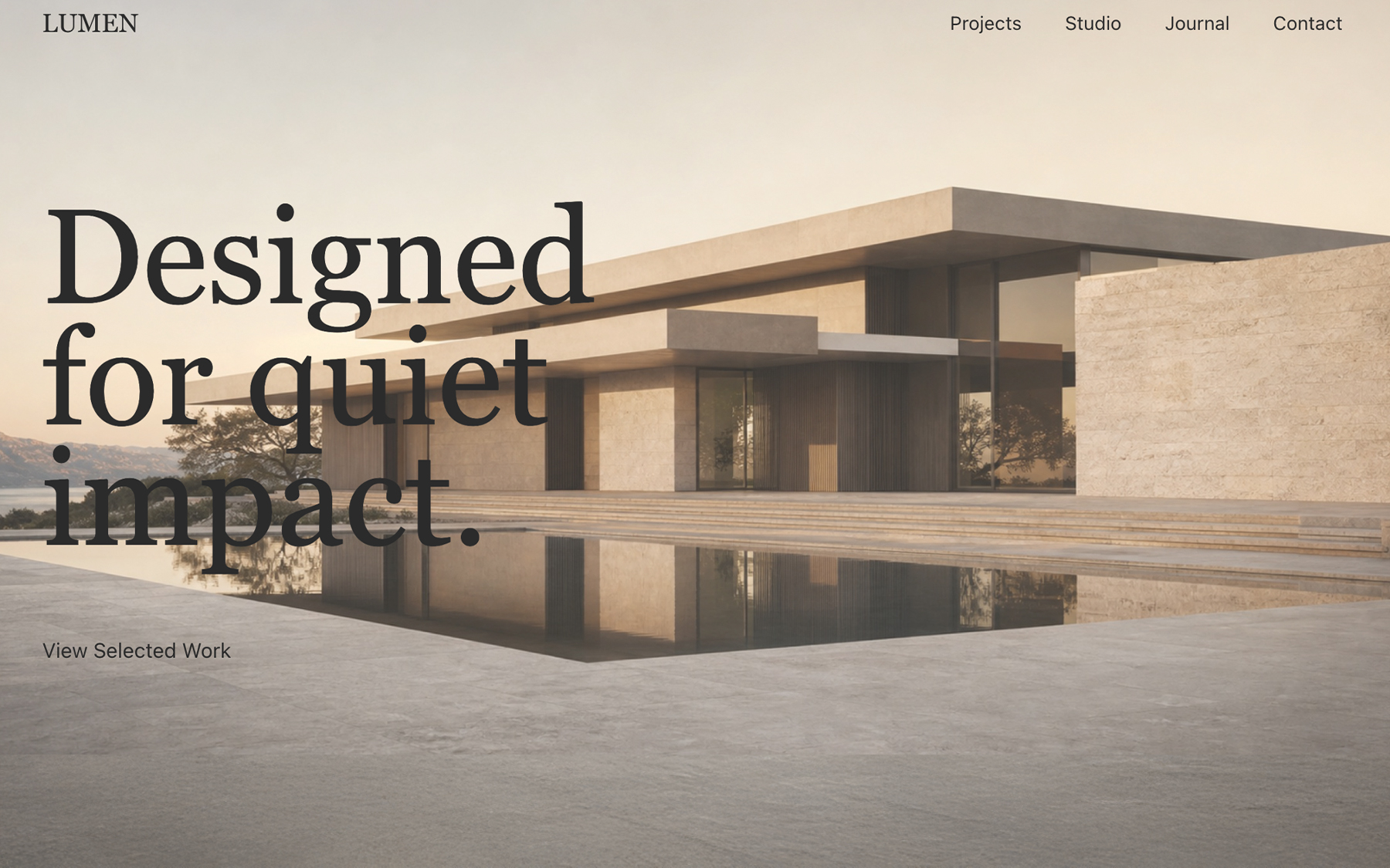 Lumen architecture studio website project cover